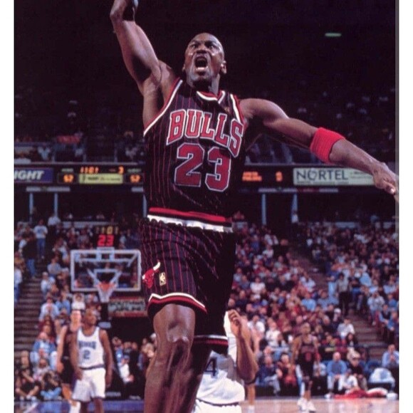 Chicago Bulls (NBA)-(Just Don)-(Pin Stripe)-(Shorts)-(Decent Cond.)-(XL)-$35.00 - Picture 4 of 9